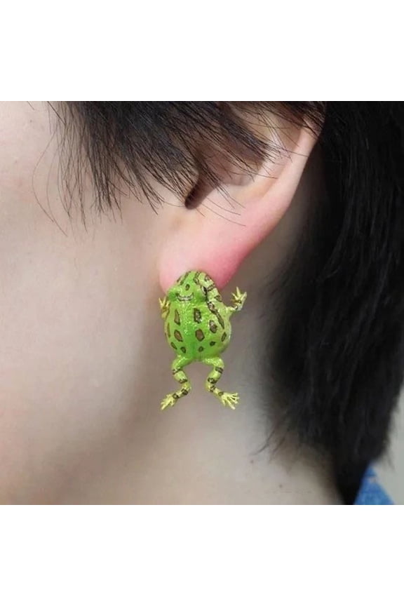 1 Pair Personality Funny Frog Shape Stud Earrings Exaggerated Cute Cartoon Creative Ear Studs Fashion Jewelry Gift