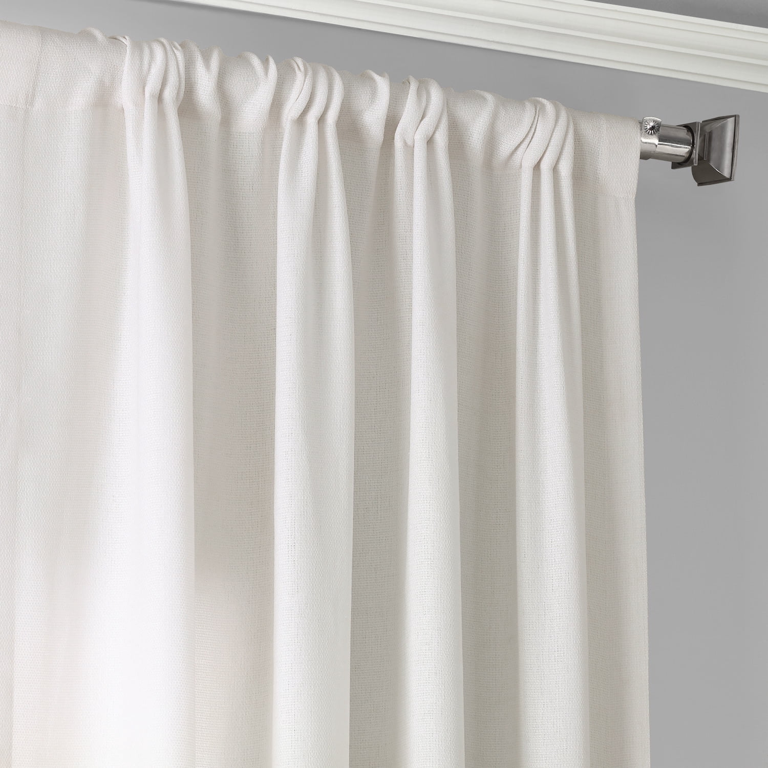 Ombre Blue Faux Linen Sheer Curtain (1 Panel), Ombre Blue, 50W X 84L