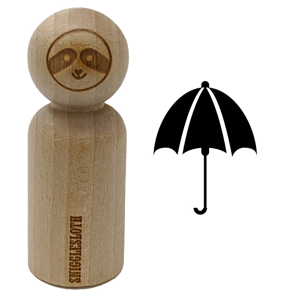 Rainy Day Umbrella Rubber Stamp - 1-1/4" Craft Stamp For Journals, Cards & Planners - View #2