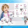 thumbnail image 2 of BEEPRINCESS RC Robot Dog, Electronic Pet Dog with Voice Control, Interactive and Stunt, White/Pink, 2 of 7