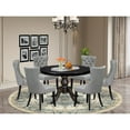 thumbnail image 7 of Luxe by East West Furniture 7 Piece Dining Table Set Contains 48" Round Table In Light Gray Color, 7 of 7