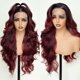 thumbnail image 3 of Peluca UGORGEOUS Burgundy Ombre 66 cm HD con encaje frontal para mujer, 3 of 9