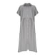 thumbnail image 4 of mfyjkho Vestidos para mujer, Vestido informal de manga corta con solapa y botones para mujer, estampado a rayas Vestidos de playa para mujer xxl, 4 of 6