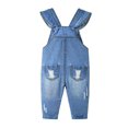 thumbnail image 2 of KIDSCOOL SPACE Baby Girl Letter Ruffled Jeans Overalls, 12-18 Months, 2 of 7