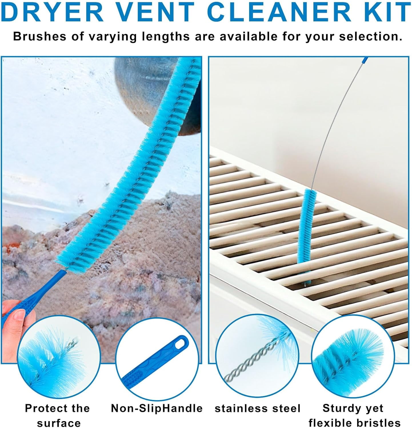 4 count Dryer Vent Cleaner Kit? with ?Lint ? - Professional ?Dryer Vent ?, ?Flexible Cleaning Tools? for ?Lint ?, ?Appliance ? & ?Dryer Filter?