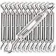 thumbnail image 3 of Joikit 12 Pcs M5 304 Stainless Steel Turnbuckle Hook & Eye Turnbuckle For Cable Wire Rope Tension, 3 of 4