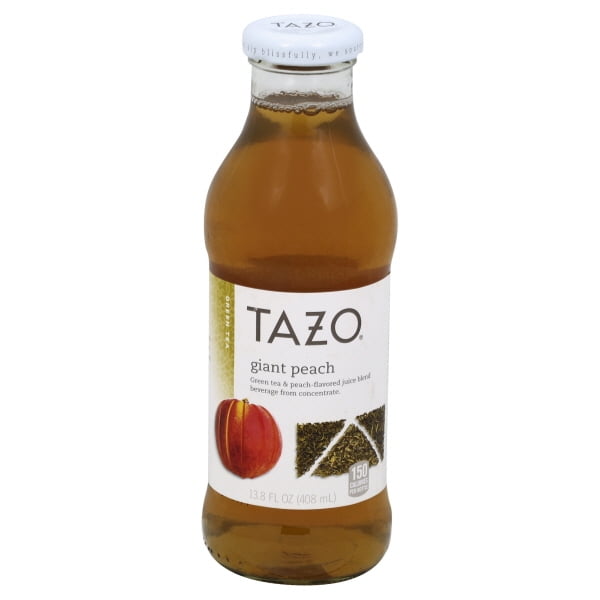 (12 Pack) Tazo Giant Peach Green Tea & PeachFlavored Juice Blend, 13.8