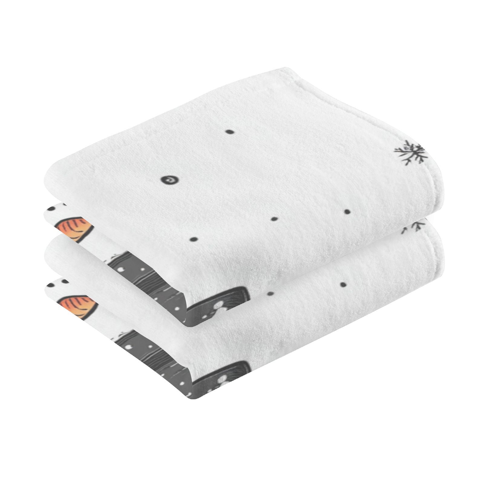 Snowman Snow Hand Towels Cotton Bath Towels Large Face Towels Absorbent for Bathroom 2 Packs