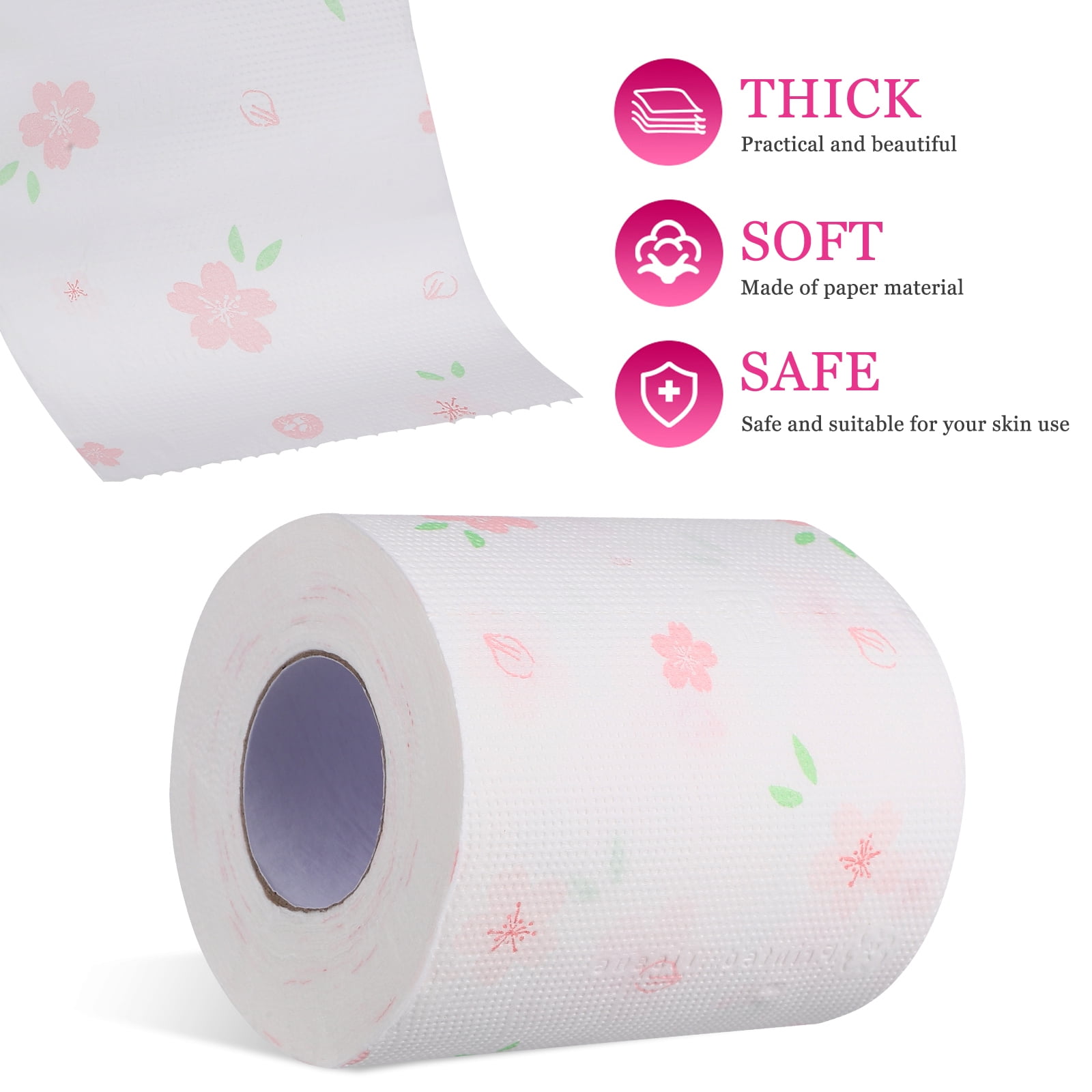ETEREAUTY Decorative Flower Pattern Toilet Paper for Comfortable Bath Tissue