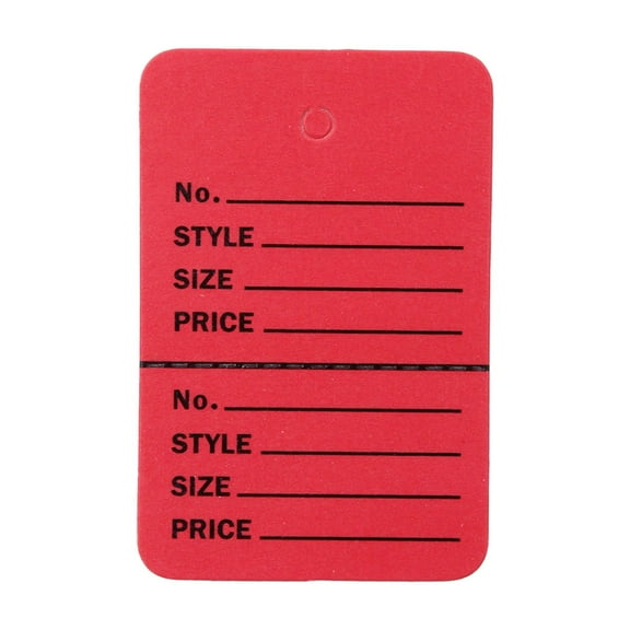 SSWBasics Retail Price Tag - Red - Unstrung - 1¾” W x 1⅞”H - Case of 1000- Clothing