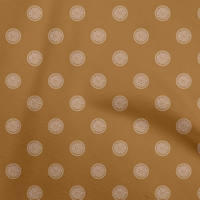 oneOone Silk Tabby Rust Brown Fabric Asian Circle Block Sewing Craft Projects Fabric Prints By Yard 42 Inch Wide