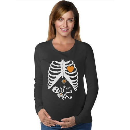 

Halloween Funny Pregnancy Skeleton Mom Baby Shirt Pumpkin Maternity Tshirt