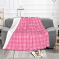 thumbnail image 2 of Pink Hearts Love Checkered Throw Blanket, Super Soft Anti-Pilling Flannel Bed Blankets, 60"x50", 2 of 8