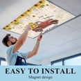 thumbnail image 5 of 3 Pack Farmhouses Sunflowers Fluorescent Light Covers for Ceiling Lights Retro Floral Leaves Red Truck Vintage Magnetic Ceiling Light Covers Overhead Light Filters for Office Classroom Home, 5 of 9