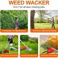 thumbnail image 4 of 52cc 2-Stroke 5 in 1 Garden Hedge Trimmer Combo, Gas Powe Long Reach Pole Saw Grass String Trimmer Brush Tree Cutter Pruner Weed Eater Multi Functional Garden Trimming Tools with Extension Pole, 4 of 13