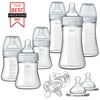 Chicco Duo Deluxe Hybrid Baby Bottle Gift Set with Invinci-Glass Inside/Plastic Outside in Clear/Grey