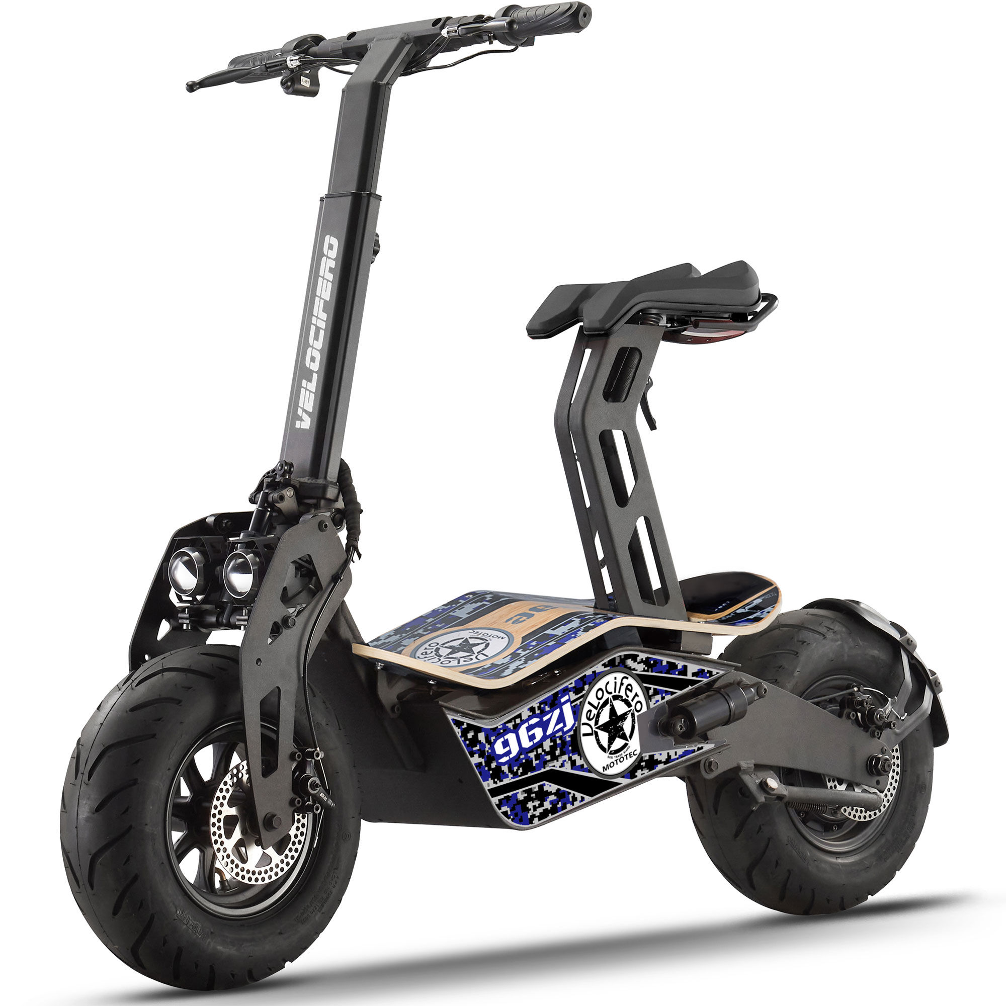 MotoTec Mad Fat Tire 1600w 48v Electric Scooter with Seat - image 2 of 8