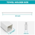 thumbnail image 2 of 24 Inch Towel Bar Replacement Rod for Ceramic Holder - Spring Loaded Adjustable Square Plastic Towel Rod for Bathroom and Kitchen Porcelain Holders (White Reliable Plastic), 2 of 4