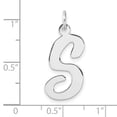 thumbnail image 2 of Auriga 925 Sterling Silver Rhodium-plated Script Letter S Initial Charm for Women (L-26.73 mm, W-11.43 mm), 2 of 6