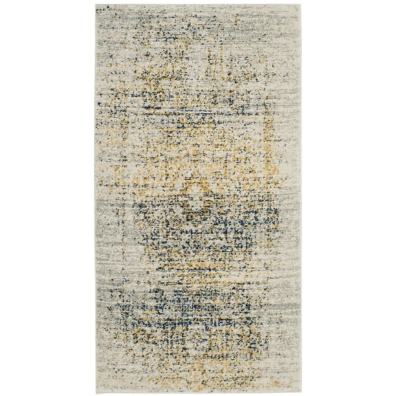 SAFAVIEH Evoke Selena Abstract Area Rug, Ivory/Blue, 2'2" x 4'