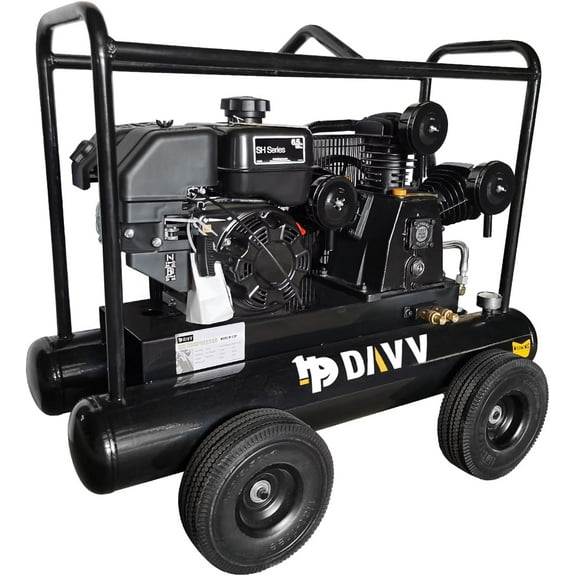 HPDAVV 6.5HP 120 PSI One Stage Gas Driven Piston Air Compressor 9 gallon