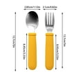 thumbnail image 2 of Latrodar 2 Pcs Children Safe Fork And Spoons Baby Utensils Kids Cutlery Spoon Fork With Silica Gel Grip Covered Food Grade Creative Yellow 5.12x1.8 Inch Home Essentials, 2 of 5