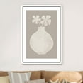 thumbnail image 3 of IDEA4WALL Framed Canvas Wall Art Minimal Pastel White & Gray Daisy Flower Vase Modern Art Nordic Abstract Digital Art Contemporary Artwork for Living Room, Bedroom, Office - White 16"x24", 3 of 5