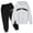 White, variant on Linfrsh Boys Fall Outfits Boys' Warm Jogger Set - 2 Piece Basic Hoodie and Sweatpants (Pink,11-12 Years)