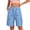 A183 Light Blue, variant on Xdegoge Women's Long Cargo Shorts Knee Length Casual Summer Elastic Waist Drawstring Bermuda Shorts with Multi Pockets for Hiking Outdoor Athletic