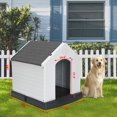 thumbnail image 3 of ZeloraGildan 28"/32"H Dog House Pet Shelter Waterproof Plastic Dog house w/Air Vents Outdoor, 3 of 13