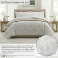 thumbnail image 3 of My Texas House Floral 11-Piece Comforter Set with Sheets, Taupe, Queen, 3 of 16