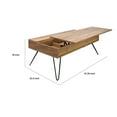 thumbnail image 5 of 47 Inch Lift Top Coffee Table Natural Brown Wood 2 Storage Compartments - Saltoro Sherpi, 5 of 6