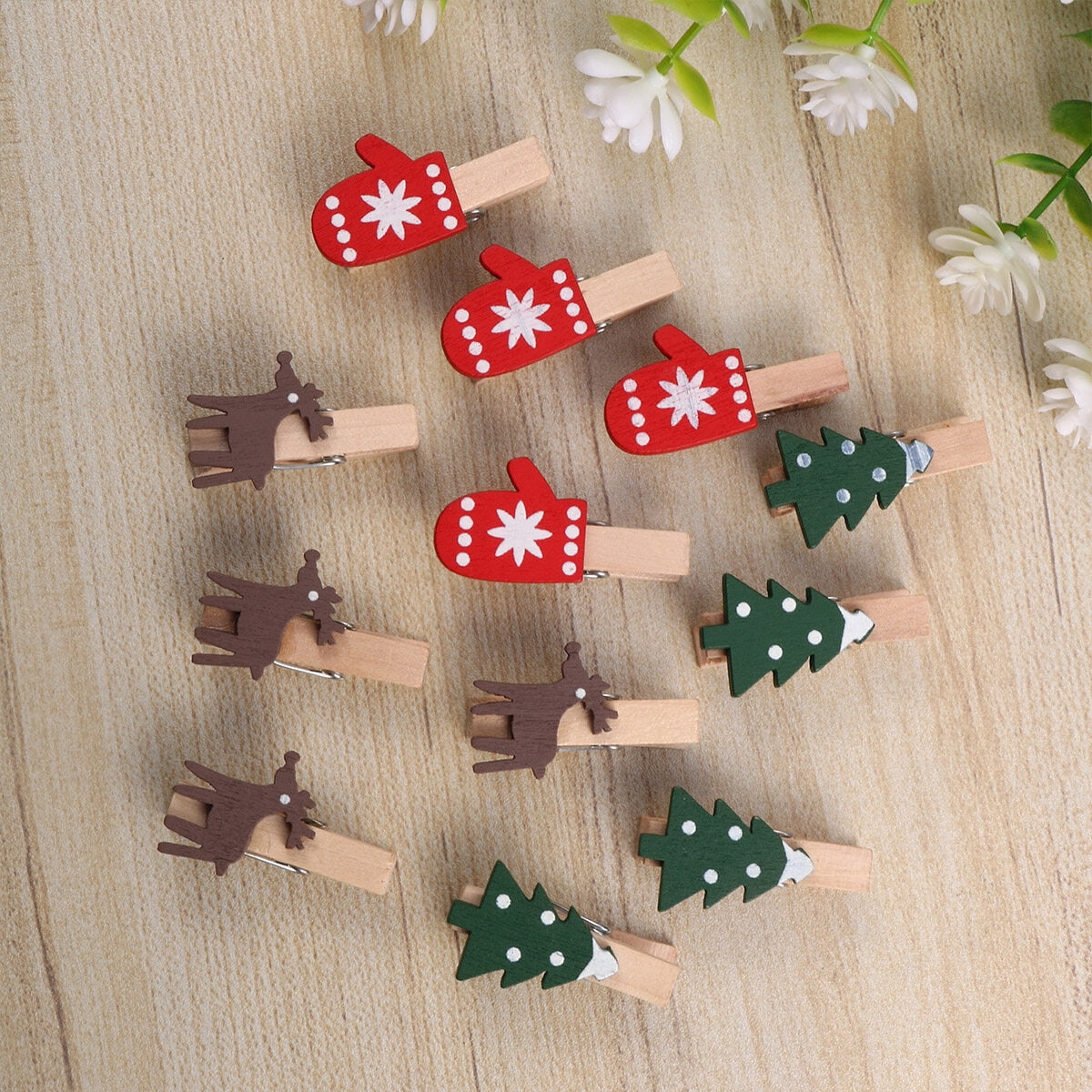 Didiseaon 50 Pcs Baby Clothes Pins Clothespins Photo Paper Peg Pin Wood  Clothes Pins Christmas Pegs Santa Pictures Santa Pin Music Note Decor DIY