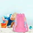 thumbnail image 4 of Outdoor Beach Bag Mesh Backpack for Kids Sand Toys Storage Large Capacity Drawstring Bag for Pool Swim Gear Towels Sunglasses Water Sports, 4 of 5