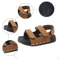 thumbnail image 4 of Duqingm Girls Summer Sandals Kids Girls Boys Sandals with Cork Footbed Adjustable Strap Toddler Casual Slides Sandals Open Toes Flat Brown,12.5, 4 of 7
