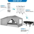 thumbnail image 3 of HOTEEL 10x20ft Popup Canopy Waterproof Canopy with 6 Sidewalls Outdoor Commercial Instant Shelter Beach Camping Canopy Tent for Party, Gray, 3 of 9