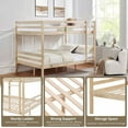 thumbnail image 3 of Kadyn Bed Frame, Platform Bed Frame,Full over Full Bunk Bed with Ladder,Wooden Bunk Bed with High Guardrail and Ladder,No Box Spring Needed,Natural, 3 of 11