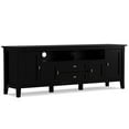 thumbnail image 2 of Warm Shaker 72 inch Wide Solid Wood TV Stand in Black For TVs up to 80 inches, 2 of 15