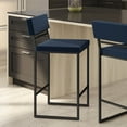 thumbnail image 5 of Amisco Everly 30 In. Bar Stool - Blue Polyurethane / Black Metal, 5 of 9