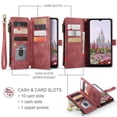 thumbnail image 2 of ELEHOLD for Samsung Galaxy A16 5G Case for Men Women Wallet Case, Premium Leather Shockproof Purse Case with Credit Card Slots Zipper Pocket Anti-Loss Wriststrap Samsung Galaxy A16 5G,Red, 2 of 9