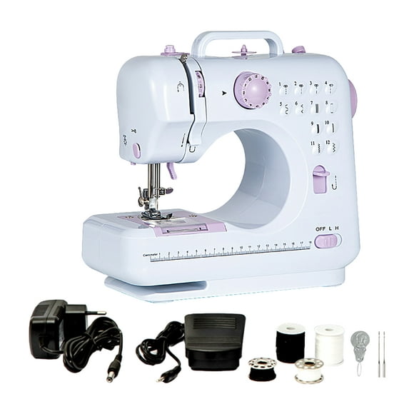 TFixol Electric Small Sewing Machine with Foot Pedal 12 Stitches Adjustable Speeds Sewing Machine for Beginners Automatic Winding for Cloth Girls Adults Sewing Tool