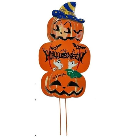 

Tepsmf Hot Selling Halloween Metal Pumpkin Yard Pile Outdoor Iron Art Halloween Pumpkin Card Insertion