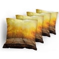thumbnail image 5 of Ambesonne Fall Throw Pillow Cover 4 Pack, Empty Tabletop and Wheat, 18", Brown Orange Yellow, 5 of 7