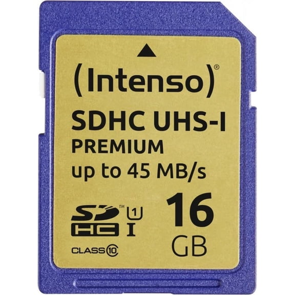 No Author Intenso Premium SDHC Memory Card, Class 10 UHS-I, 16 GB, Blue 16 GB SD