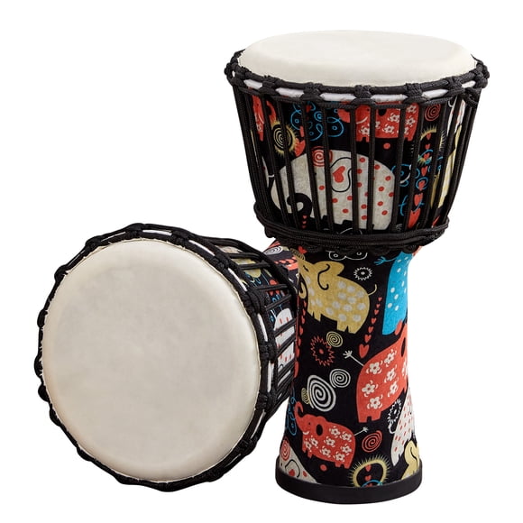 Tambor Africano Tambor de mano Djembe de tambor africano portátil de 8 pulgadas con patrones de arte coloridos Instrumento musical de percusión Tomshoo Tambor Africano