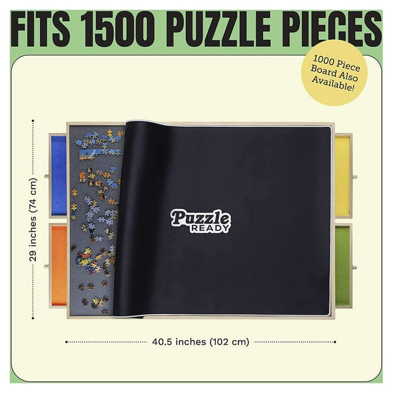 Puzzle Ready - Fun Adult Set, Wooden Puzzle Board for 1500 Pcs