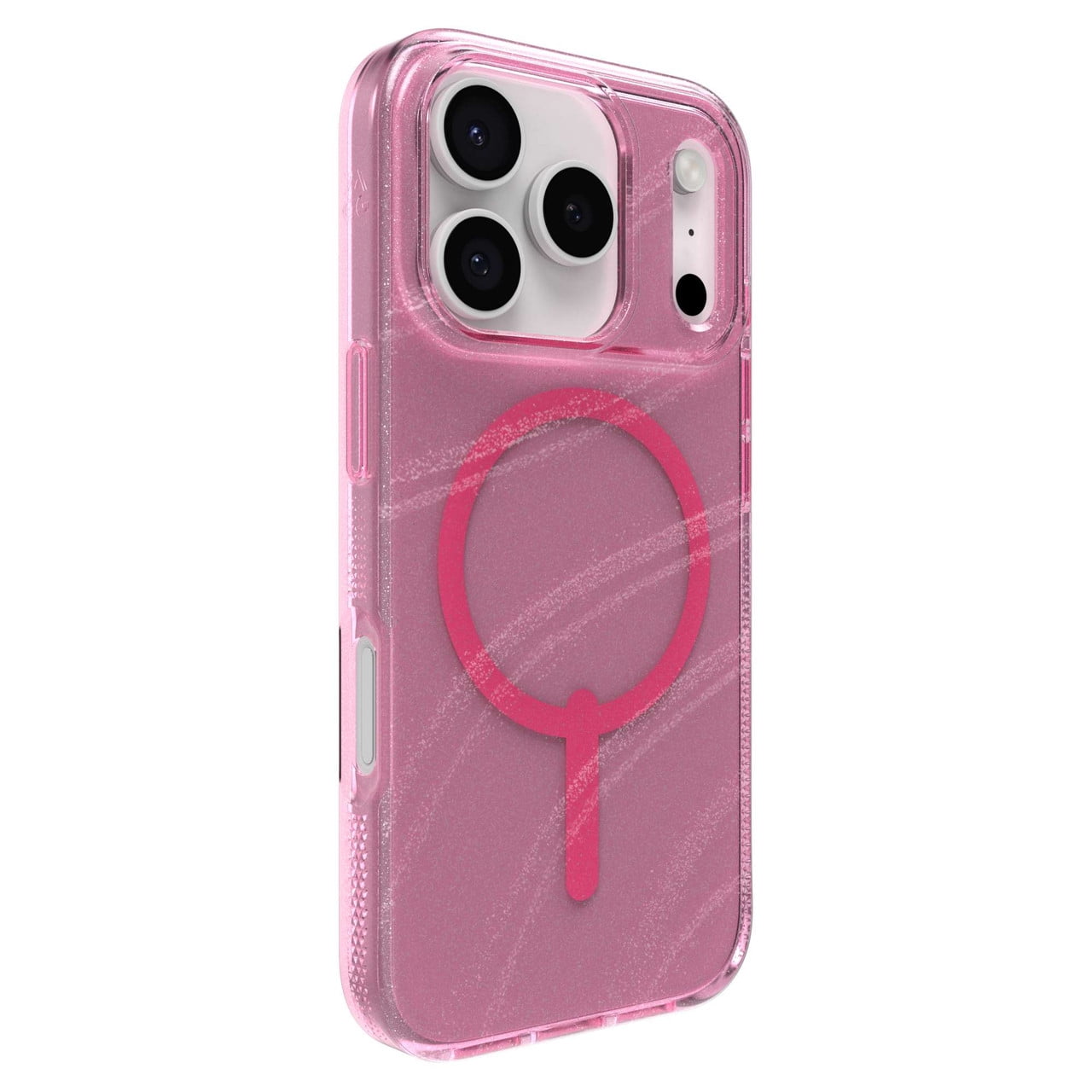 ZAGG Milan Snap Case For iPhone 17 Pro - Pink Glimmering Wave Graphene Strengthened Phone Case with Drop Protection (13ft/4m) Textured Edges & Sparkle Design MagSafe Charging Compatible