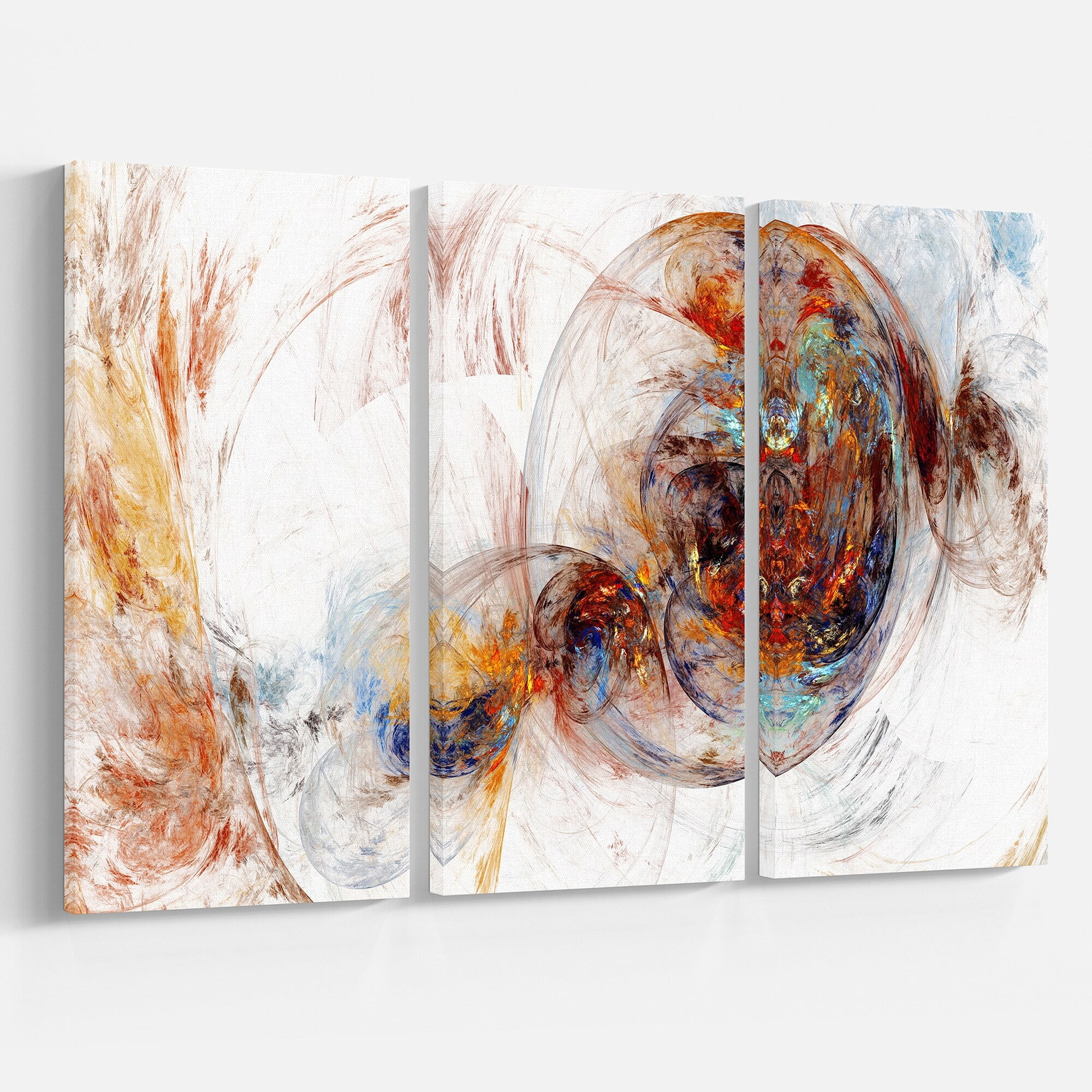 Designart 'Colored Smoke Brown ' Abstract Canvas art print