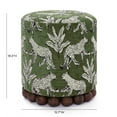 thumbnail image 3 of TOV Furniture Dex Olive Green Leopard Jacquard Ottoman, 3 of 6