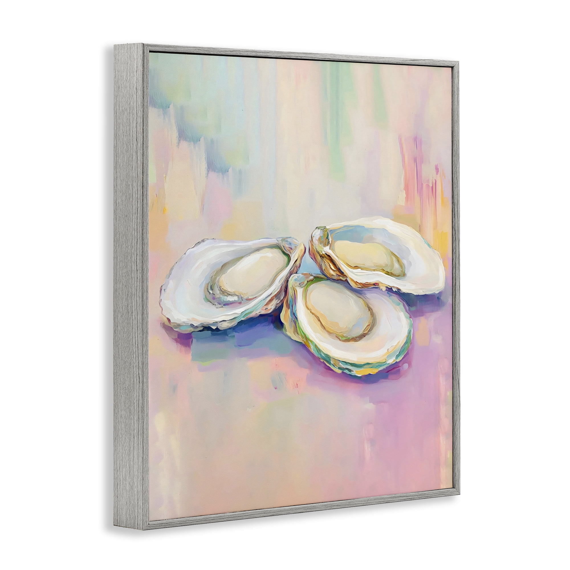 Stupell Industries Pastel Oysters Harmony Gray Framed Giclee Art, design by The Prints Vibe